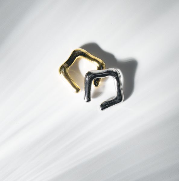 TRINITY Cuff | Срібний каф геометричної форми з позолотою Cuff08 фото