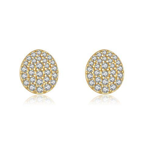 COINS SHINE Earrings | Сережки круглі з вставками з фіанатів з позолотою Earrings01g фото