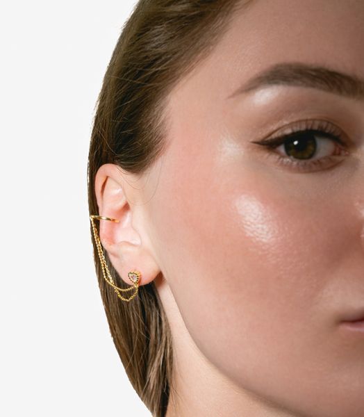 HEART Earrings-Cuff | Срібна сережка-каф у формі серця з позолотою Cuff12 фото