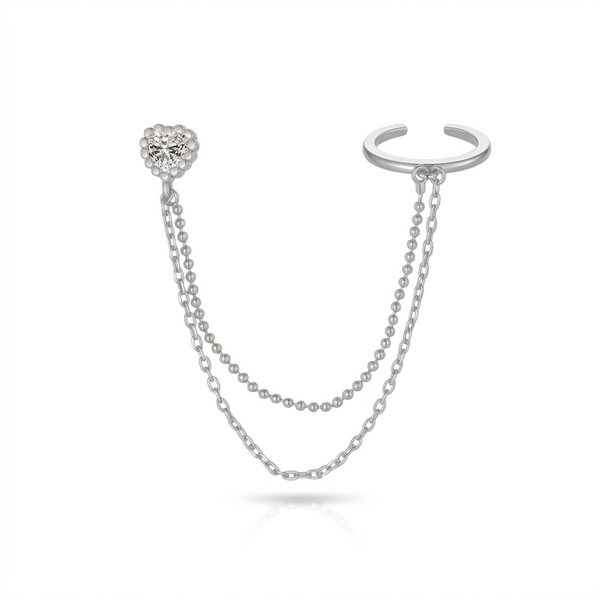 HEART Earrings-Cuff | Срібна сережка-каф у формі серця з позолотою Cuff12 фото