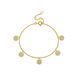 COINS SHINE Bracelet | Браслет з позолотою з п’ятьма круглими підвісками, декорованими фіанітами