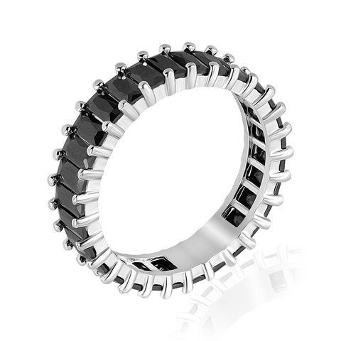 TENDERNESS Ring | Cрібна каблучка з чорними вставками 10602ch-19.5 фото