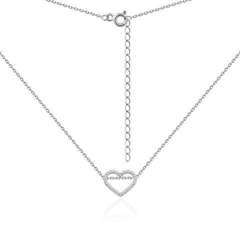 MOVE HEART Necklace | Підвіска срібна з серцем зі вставками 6432 фото
