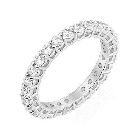AURA Ring | Срібна каблучка з доріжкою з фіанітів 10663 фото