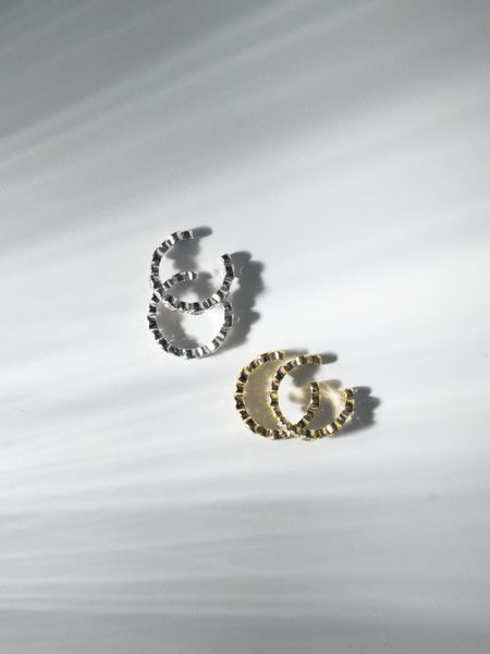 SILENCE Cuff | Комплект з двох срібних каф з вставками різної форми Cuff02 фото