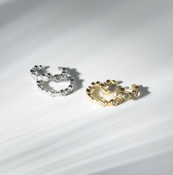 SILENCE Cuff | Комплект з двох срібних каф з вставками різної форми Cuff02 фото