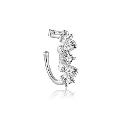 SPARK Cuff | Срібний каф з комбінованим огранюванням з прозорими камінцями Cuff22 фото