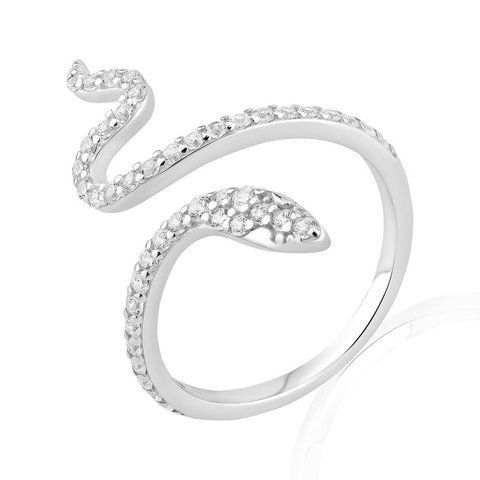 SNAKE Ring | Срібна каблучка у формі змії 10723-18 фото