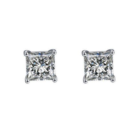 PRINCESS CUT Earrings | Сережки з квадратним каменем 8 мм Earrings04 фото